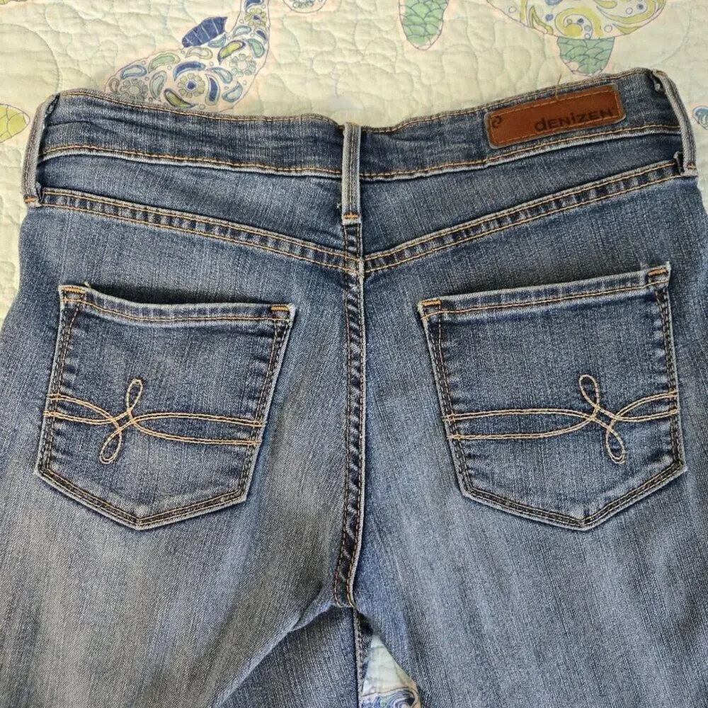 Levis Denizen Modern Skinny Distressed Faded Denim 5 Pocket Jeans Women's Size 2